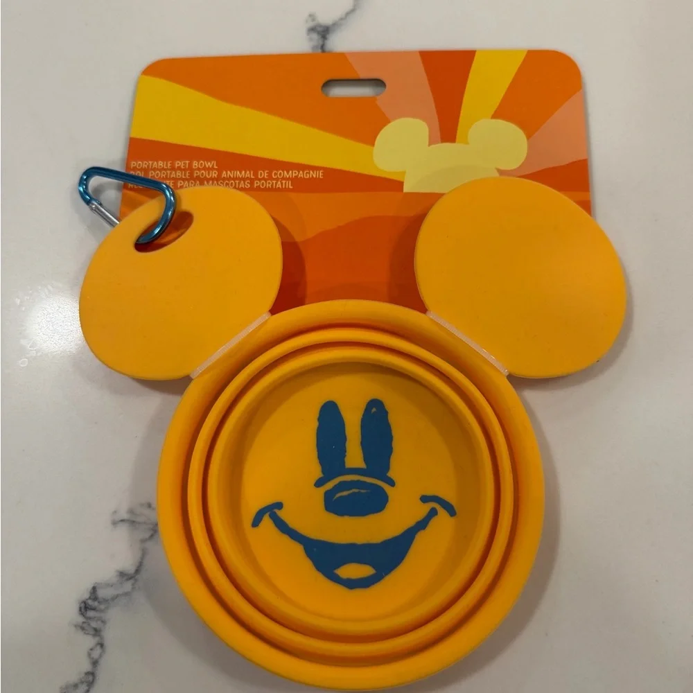 Disney Orange Mickey Pet on the go water Bowl!
